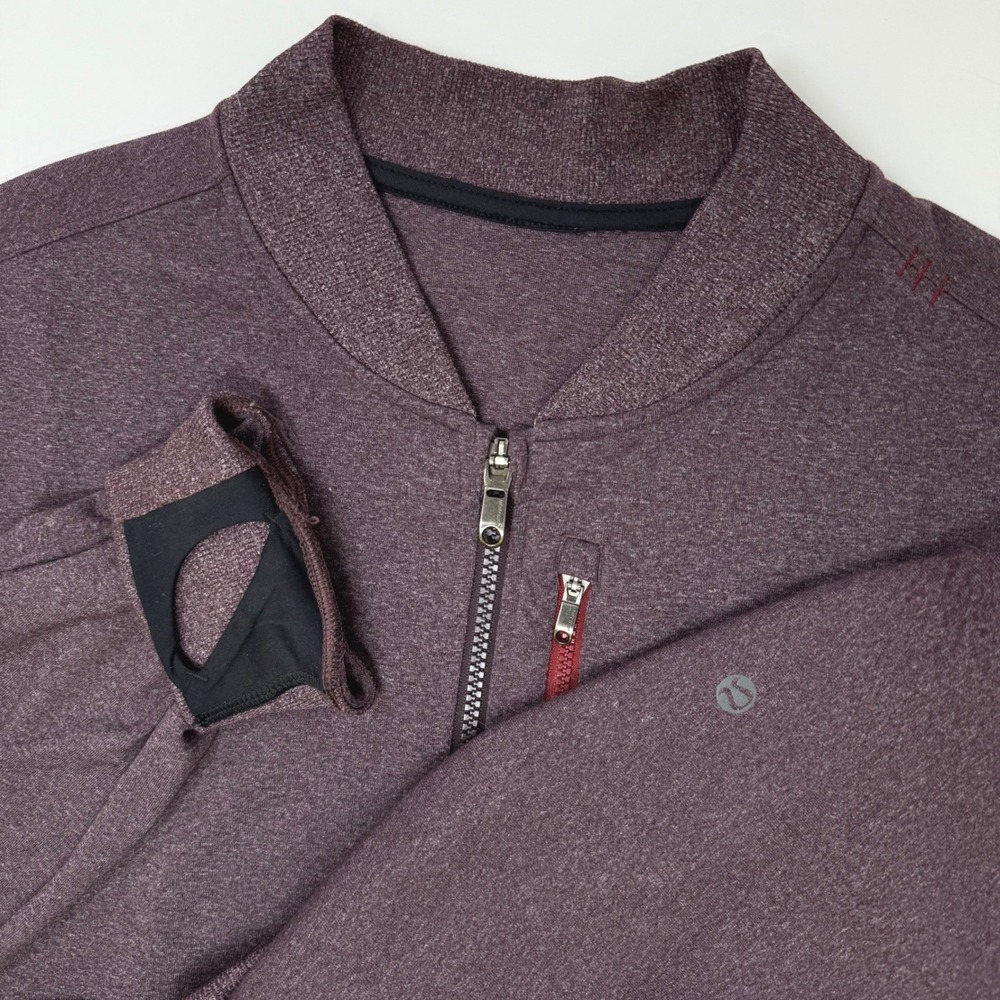 Lululemon Mens Large Six Pack Jacket Heathered Plum Purple Full Zip‎